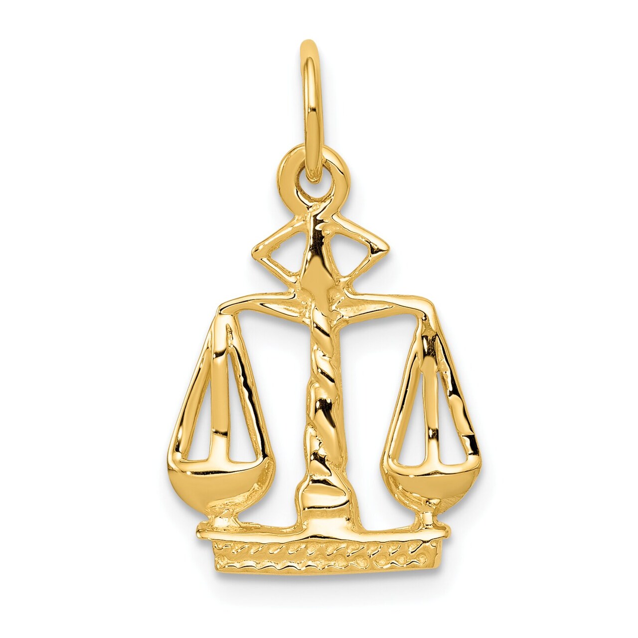 14K Yellow Gold Scales Of Justice Charm Law Jewelry 21mm x 13mm